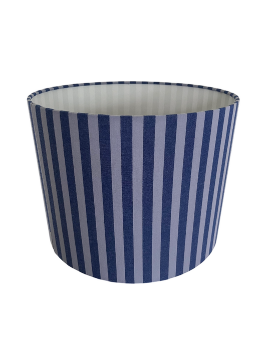 Handgemaakte Lampenkap - Gestreept blauw Ø 30 cm